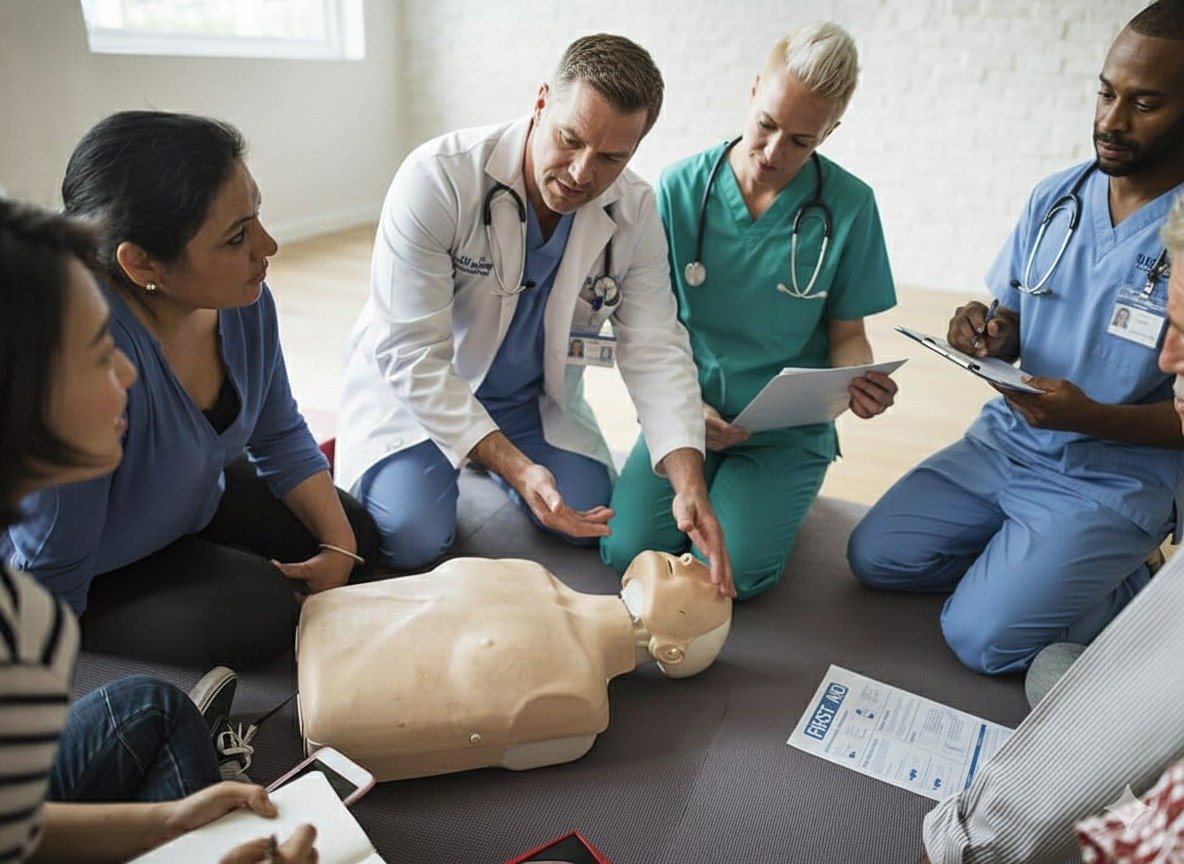 Healthcare professional in telemedicine video call
